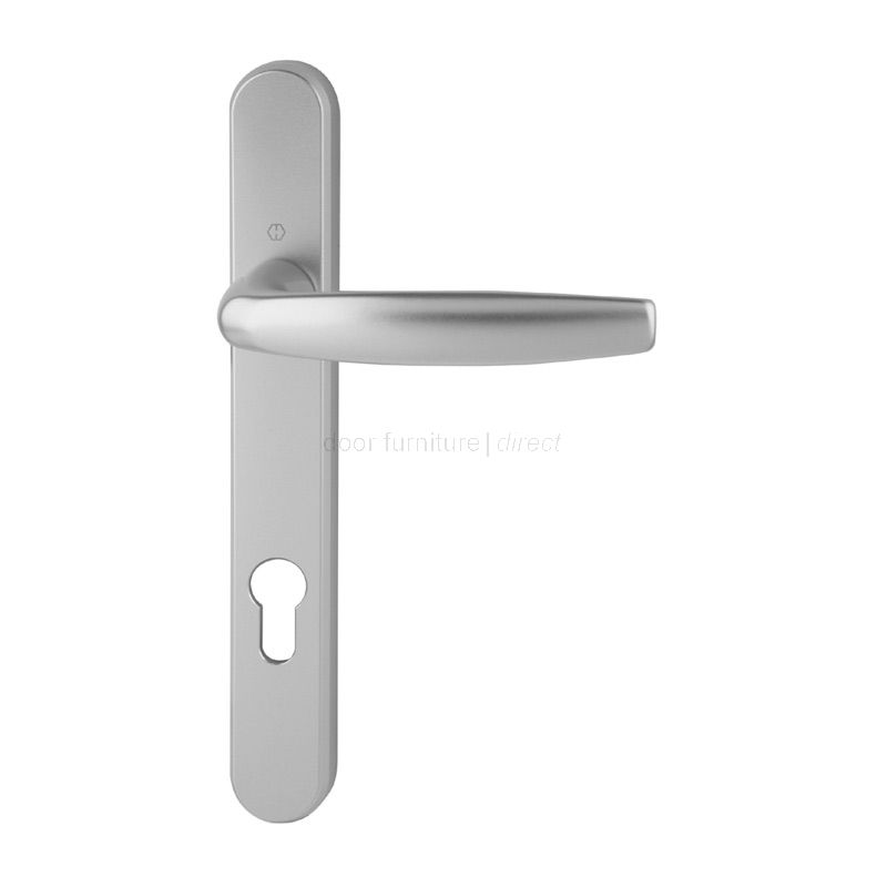 silver door handle with lock