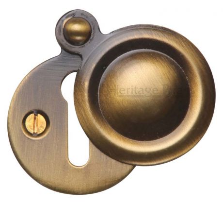 Antique Brass Plain Door Key Hole Escutcheon 33mm